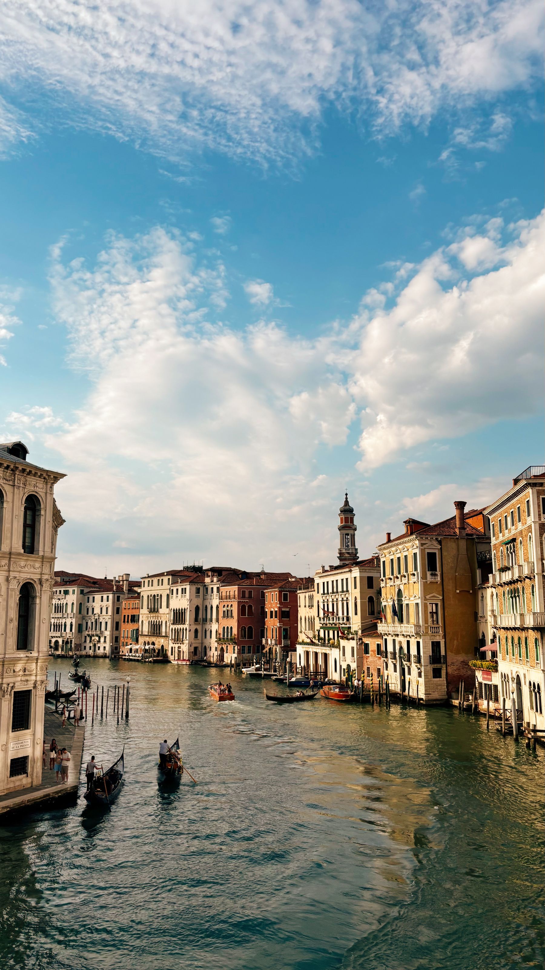 Venetian palaces and gondolas along the Grand Canal